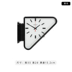 horloge murale triangulaire vintage rouge noir aiguille métal brillant fixée mur industriel