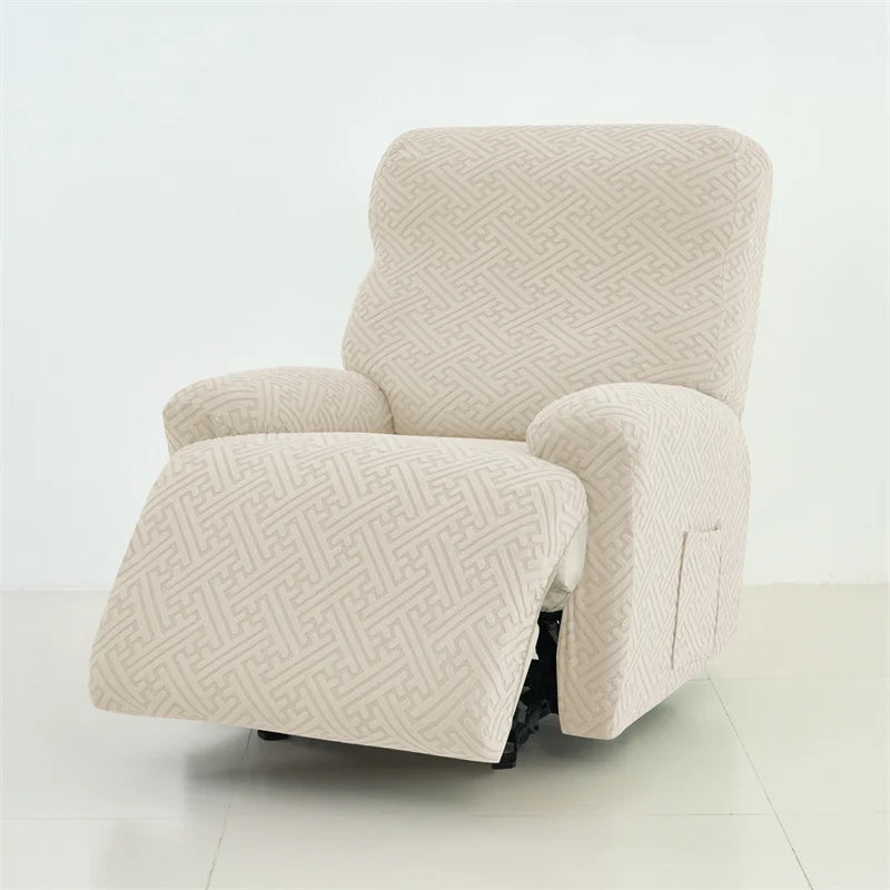 housse protection fauteuil inclinable vert motif géométrique moderne adhésif set pièces