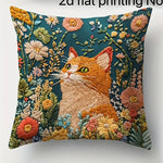 housses coussins carrés imprimé floral modernes polyester peacheskin décoration maison lit voiture 45x45cm