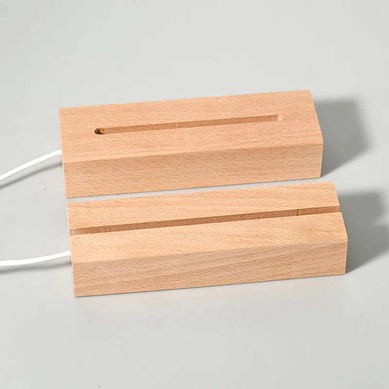support chargeur led alimenté usb piles aaa bois naturel minimaliste câble charge bouton d'alimentation