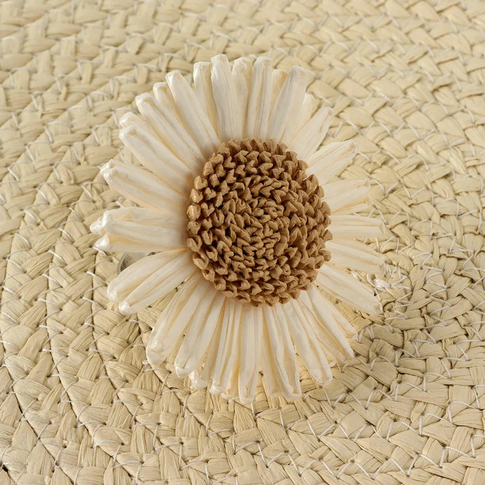 décorations table serviettes fleurs tournesols blanc crème marron rustique 12 pièces tressées naturelles