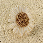 décorations table serviettes fleurs tournesols blanc crème marron rustique 12 pièces tressées naturelles