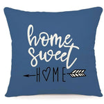 housse coussin polyester motif géométrique bleu marine blanc moderne