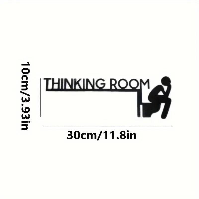 plaque porte moderne noir thinking room silhouette assise adhésif décoration intérieure chic lettres chambre