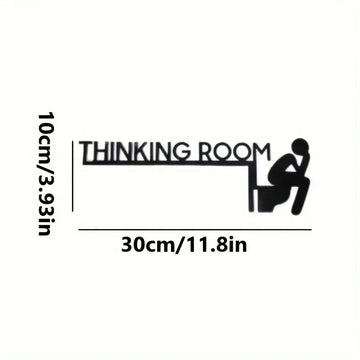 plaque porte moderne noir thinking room silhouette assise adhésif décoration intérieure chic lettres chambre