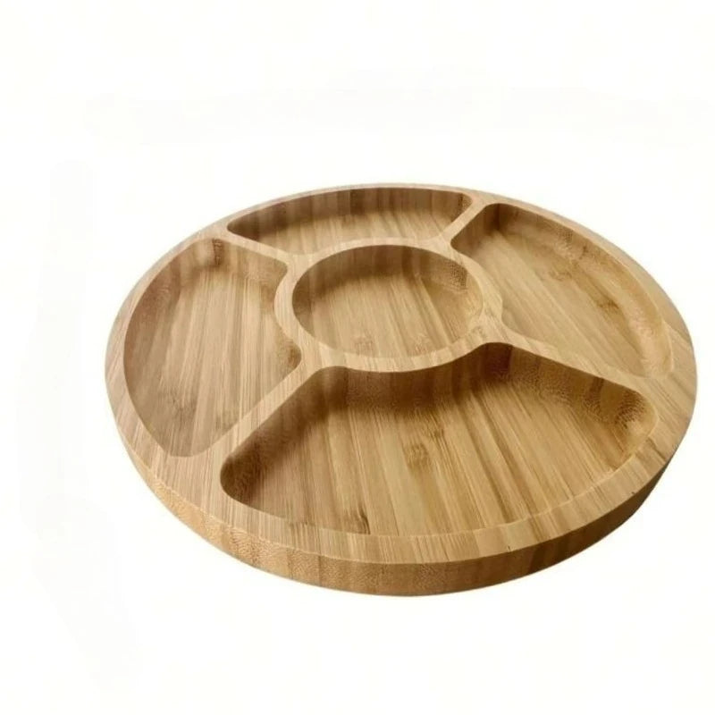 plateau moderne compartiments bois noix bonbons chips servir décoration intérieur rustique