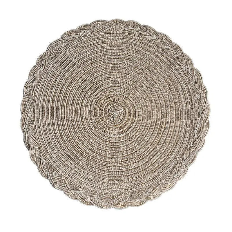 serviettes table boho chic bleu marine beige tissées rustiques décoration table événements maison