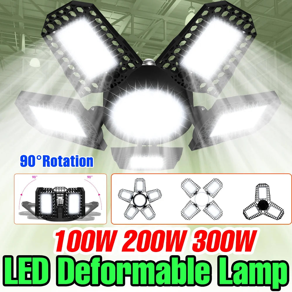 lampe led déformable noire moderne grille perforations 100w 200w 300w e26 e27