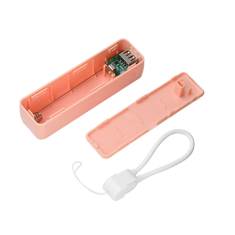 Batterie charge portable boîte stockage violet bleu rose noir blanc moderne compact lanière câble