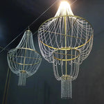 pendentif cristal or décoration maison mariage banquet festif élégant suspension métal doré