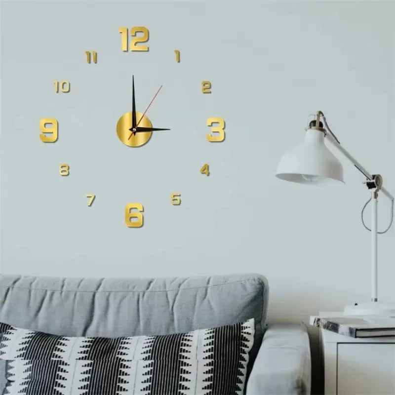 horloge murale moderne vert fluo rouge blanche dorée noire adhésive numérique salon chambre coucher