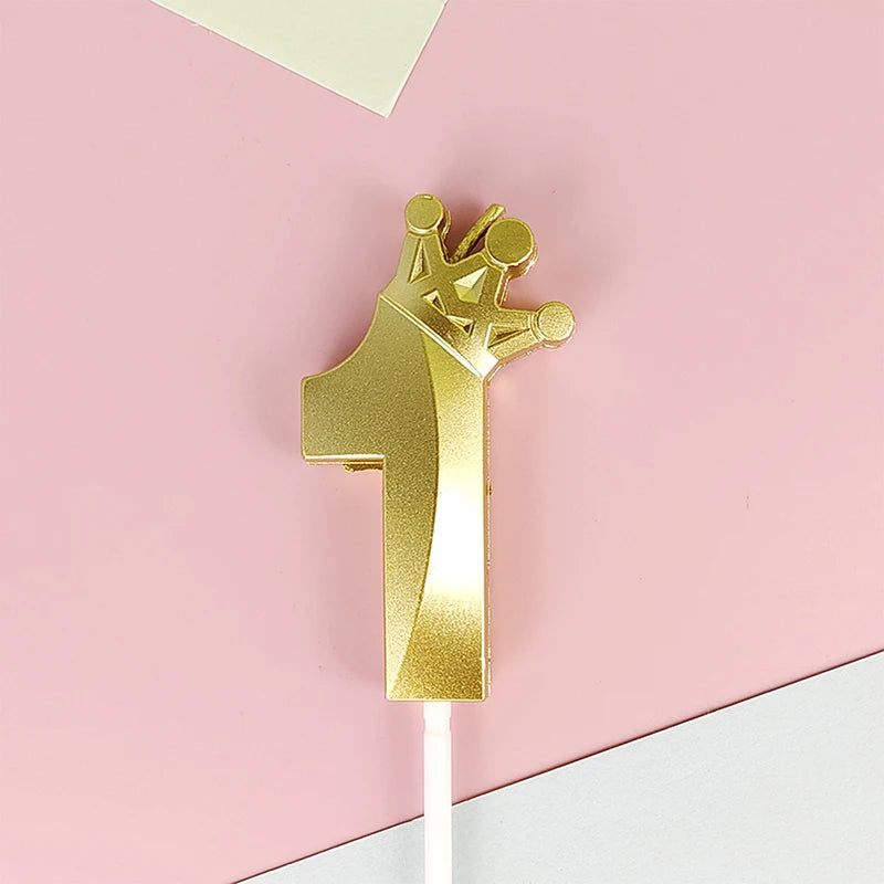 bougies chiffres or festives moderne couronne pique anniversaire mariage numérotation
