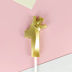 bougies chiffres or festives moderne couronne pique anniversaire mariage numérotation