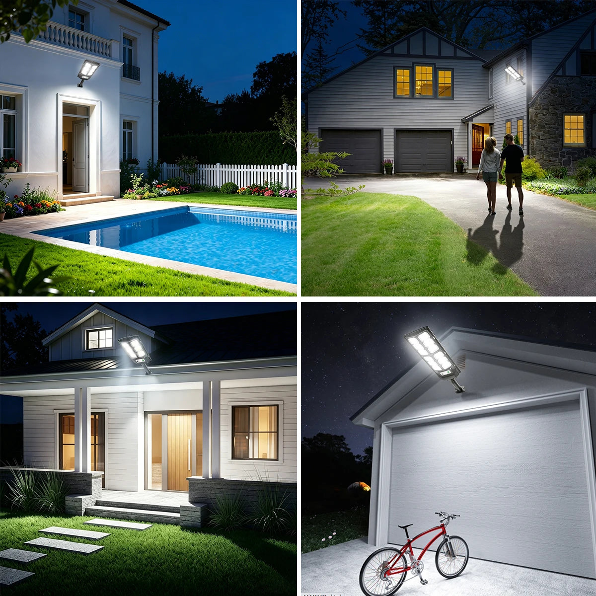 lampe solaire 192 led noir moderne détecteur mouvement ip65 autoadaptativeextérieur