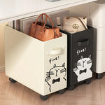 panier roulettes beige noir dessin chat fine organisation moderne adhésif sous articles divers