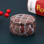boîte ronde rangement cosmétique décorative motif floral boho chic pot stockage bijoux maquillage