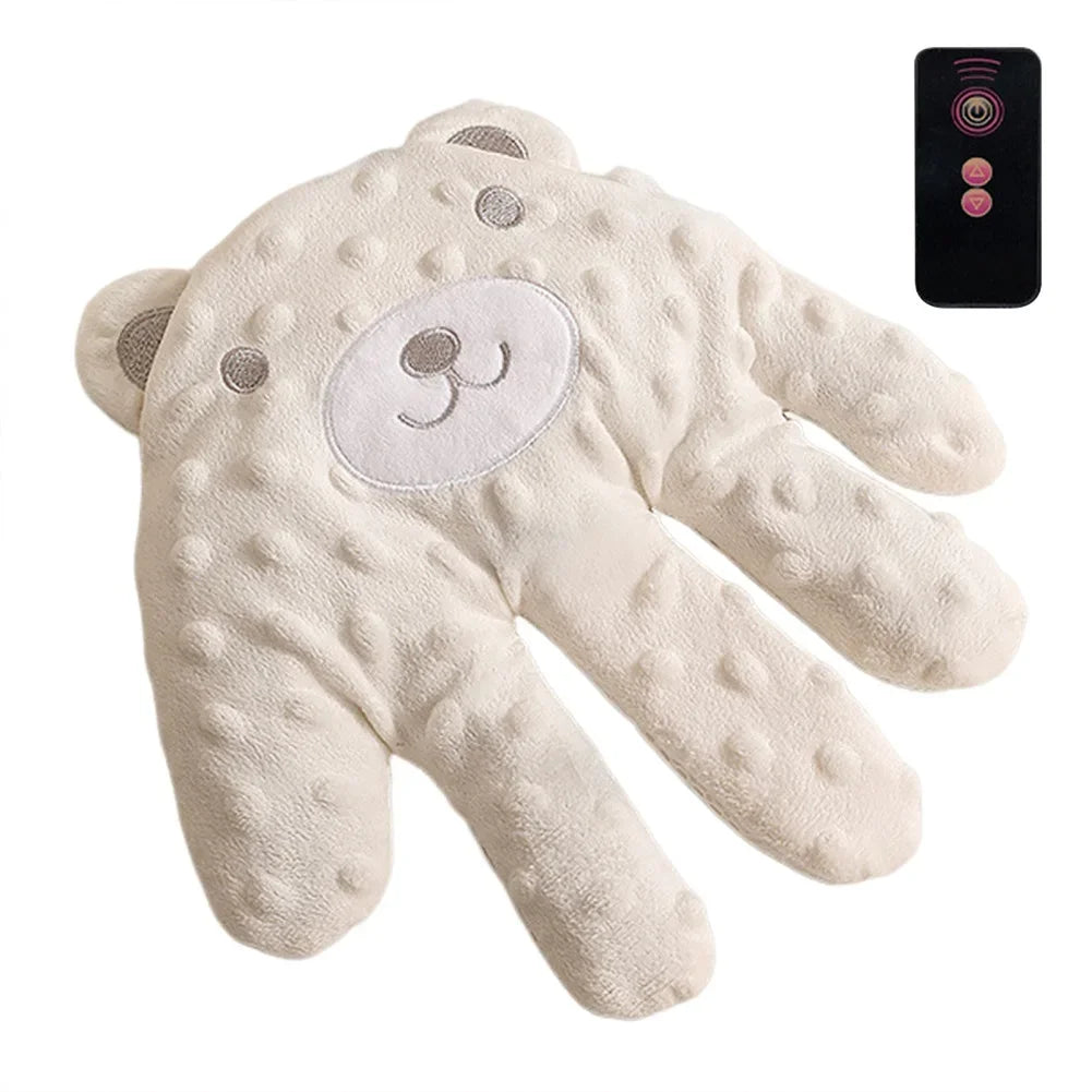 gant massage bébé blanc ours texture douce coton polyester apaisant sommeil massage