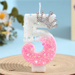 bougies decoratives pailletees blanc rose argenté festif tringle inclusion boite rangement transparente