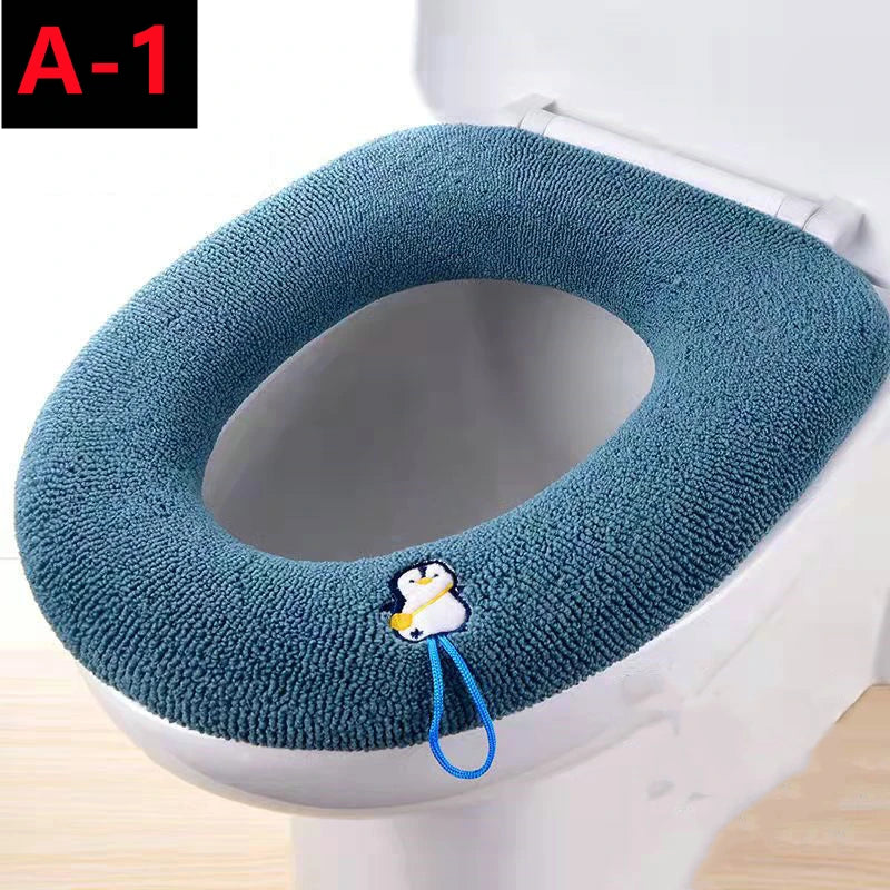 couvre siège toilette violet orange rose bleu microfibre douce adhésif motifs animaux écureuil castor