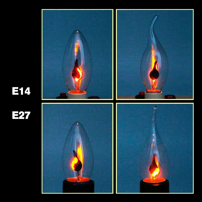 ampoule led flamme noire transparente moderne e14 e27 3500k 30000h lumens économieénergie