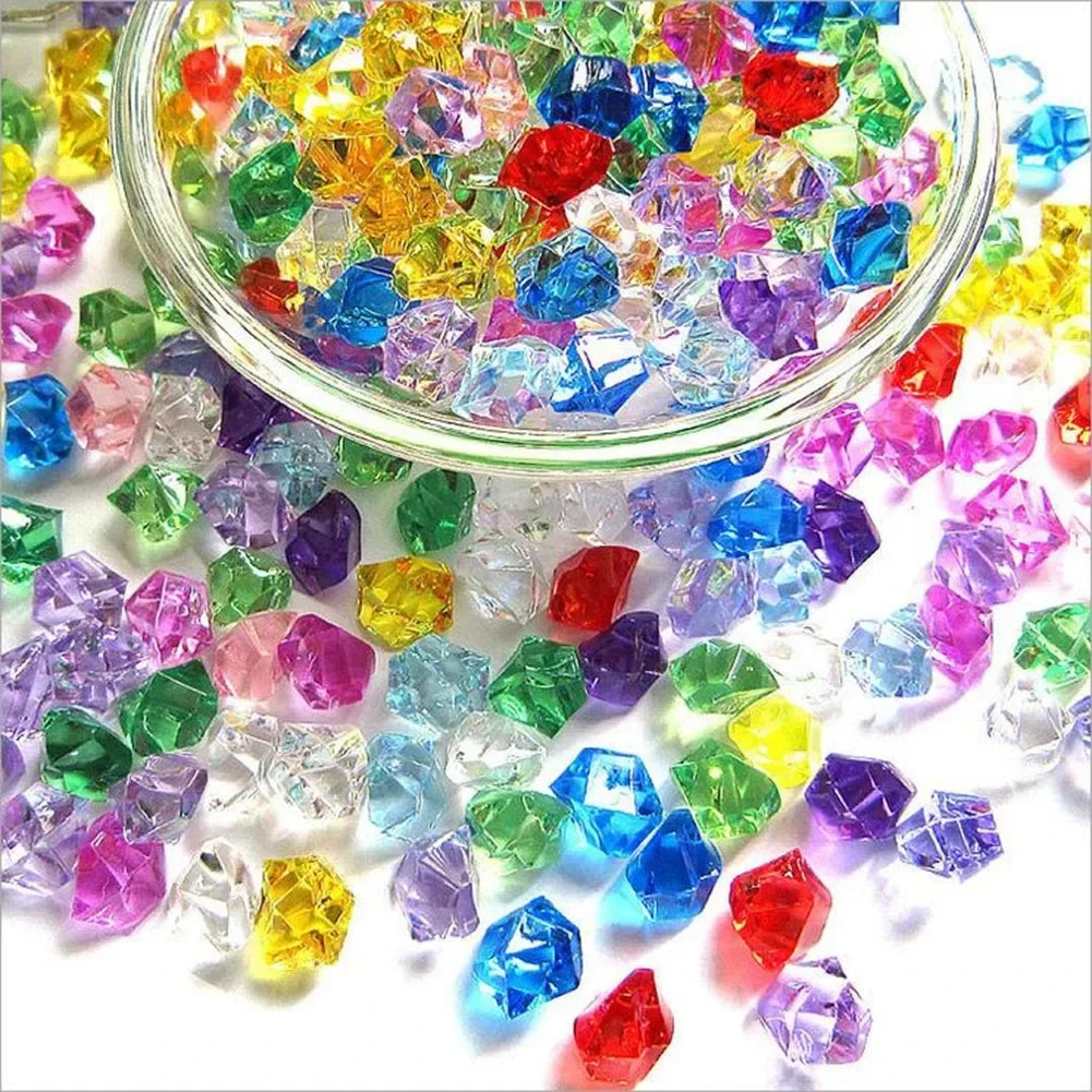 pierres décoratives transparentes multicolores facettées brillantes modernes fêtes mariages vases artisanat maison