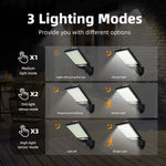 projecteurs solaires extérieurs modernes ip65 led économie énergie noir interrupteur sensoriel 270deg