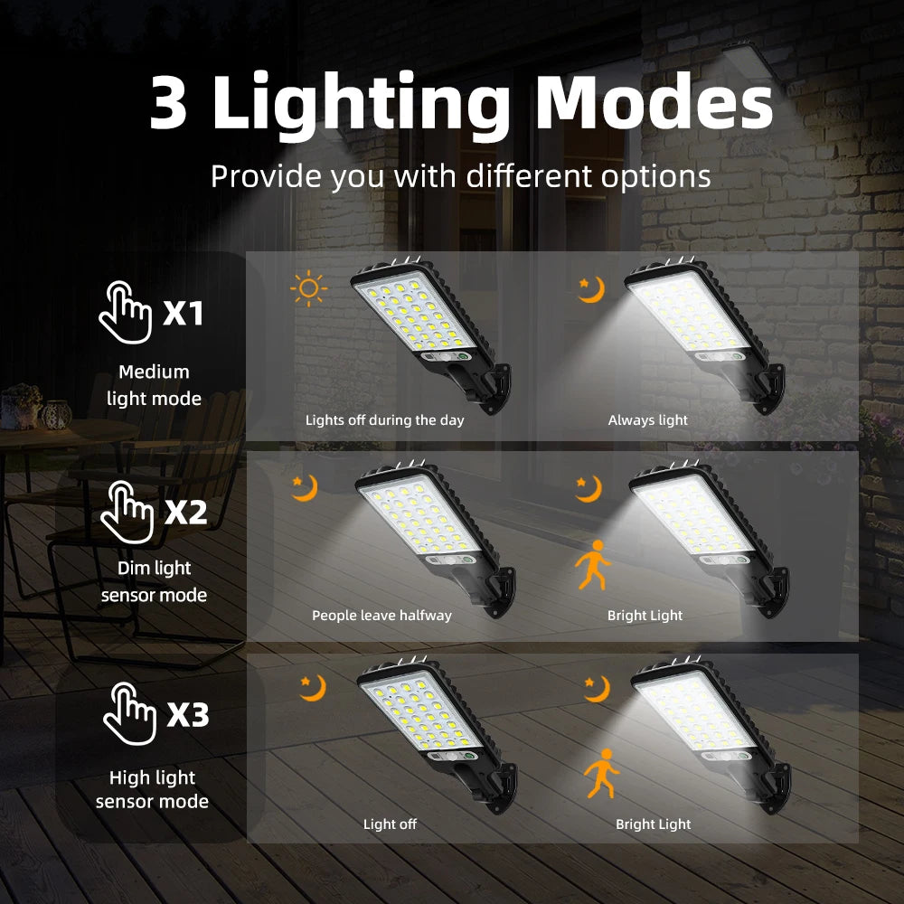 projecteurs solaires extérieurs modernes ip65 led économie énergie noir interrupteur sensoriel 270deg