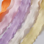 rubans polyester plissés ondulés rose orange beige blanc rouge bleu clair vert noir violet