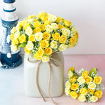 décoration intérieure rose vif fleurs artificielles bouquets champêtres vases lampion floral