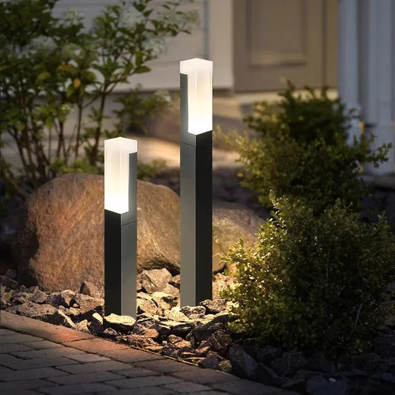 lampe solaire jardin extérieur moderne led étanche aluminium blanc noir cour terrasse