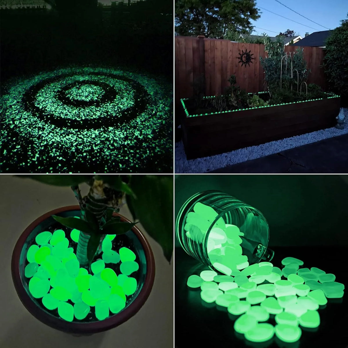 pierres fluorescentes lumineuses extérieures modernes bleu vert orange jaune semi translucides 50pc 100pc 200pc