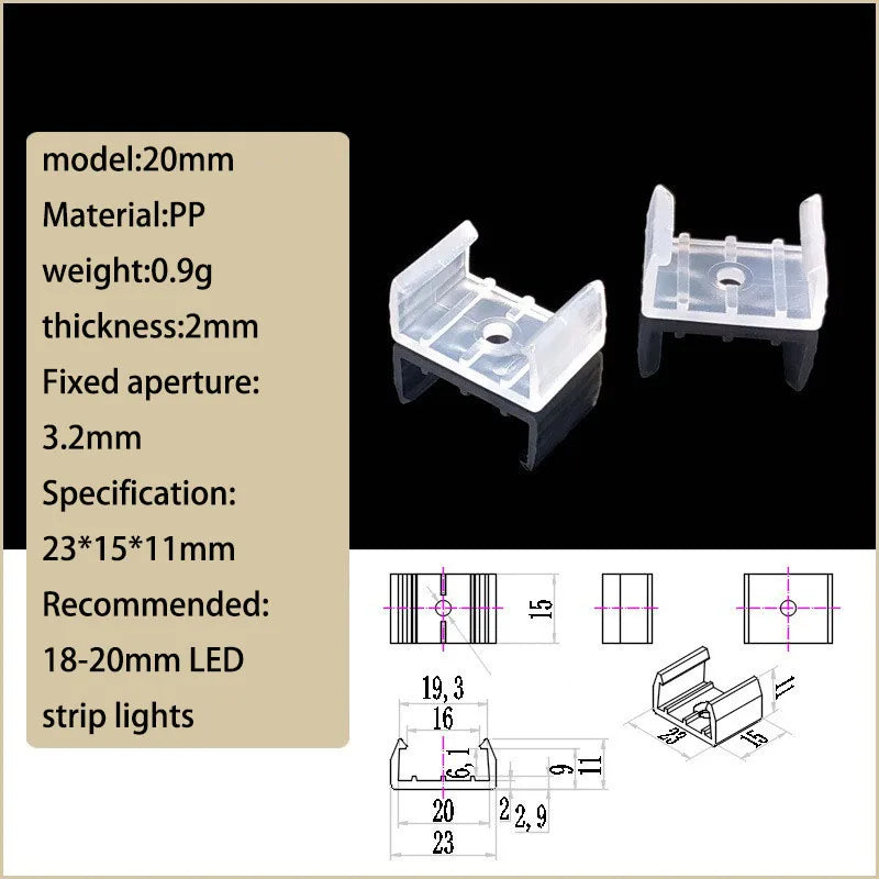 clips montage ruban led transparents vis moderne pack 50 clips fixations led