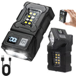 lampe torche rechargeable led noire aimantée rotative camping 10w intense modifiable moderne robuste