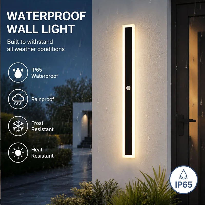 lampe murale led moderne détecteur mouvement noir blanc haute luminosité ip65extérieur