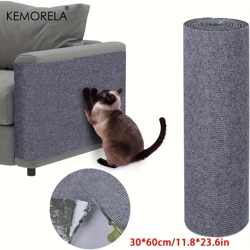 tapis grattage chats gris adhésif protection meubles salon canapé moderne polyestère