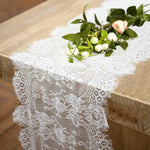 nappe dentelle blanche motif floral table decoration mariage festives romantique coton polyester