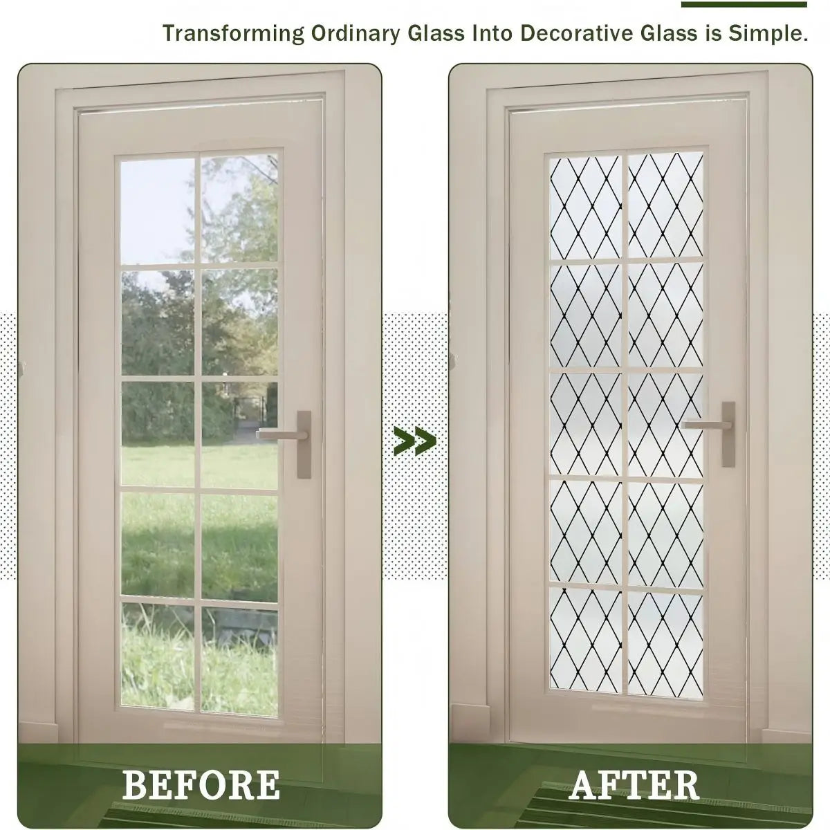 film décoratif fenêtre réseau géométrique noir static cling protection uv isolation thermique moderne