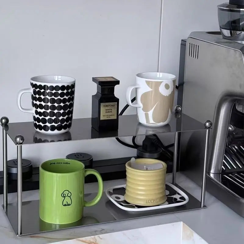 étagère moderne trois niveaux acier inoxydable rangement cuisine organisateur minimalistes supports
