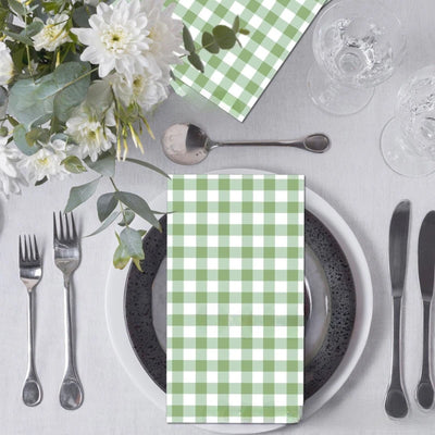 Set de table en papier à carreaux vert 33x40cm pour décoration de table