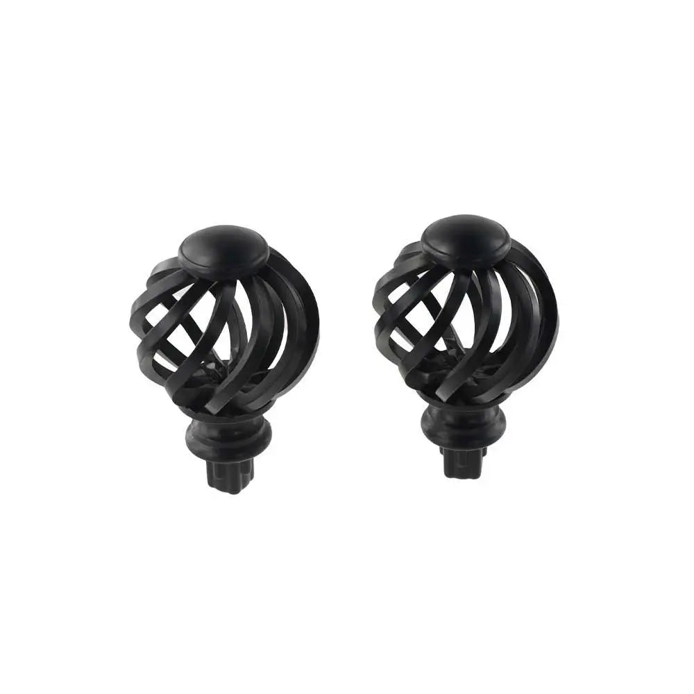 embouts tringle rideau décoratifs spirales sphères tressées noir modernes