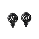 embouts tringle rideau décoratifs spirales sphères tressées noir modernes
