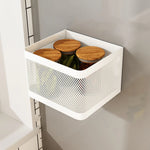 panier rangement noir blanc maille fine adhésif moderne minimaliste pots couvercle bambou