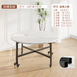 table manger ronde pliante bois marron plateau tournant six chaises modernes