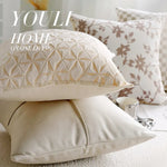 coussins décoratifs moderne fleur motif floral minimaliste polyester non toxique respectueux environnement beigeclair