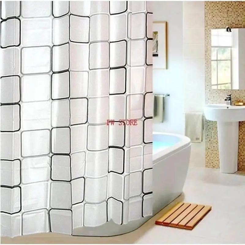 rideau douche motif marin semi transparent moderne bleu vert blanc motifs coquillages étoiles mer