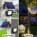projecteur solaire extérieur moderne led ip65 auto on off noir jaune panneau texturé fixations