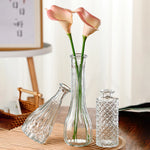 vases transparent modernes classiques motifs géométriques ridés décoration fleurs