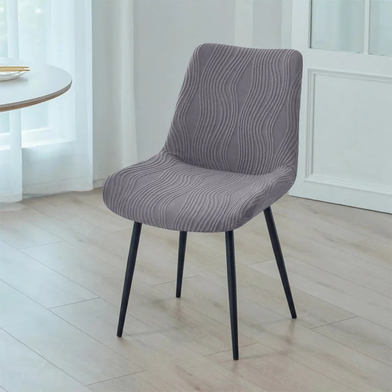 housse chaise gris rayures horizontales moderne spandex polyester