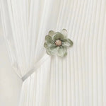 accessoires rideaux fleurs tissu plissé ruban satiné couleurs rose bleu vert violet orange floral