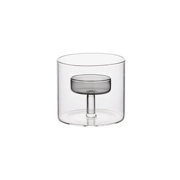 bougeoir transparent moderne bougie allumettes pied central table fête